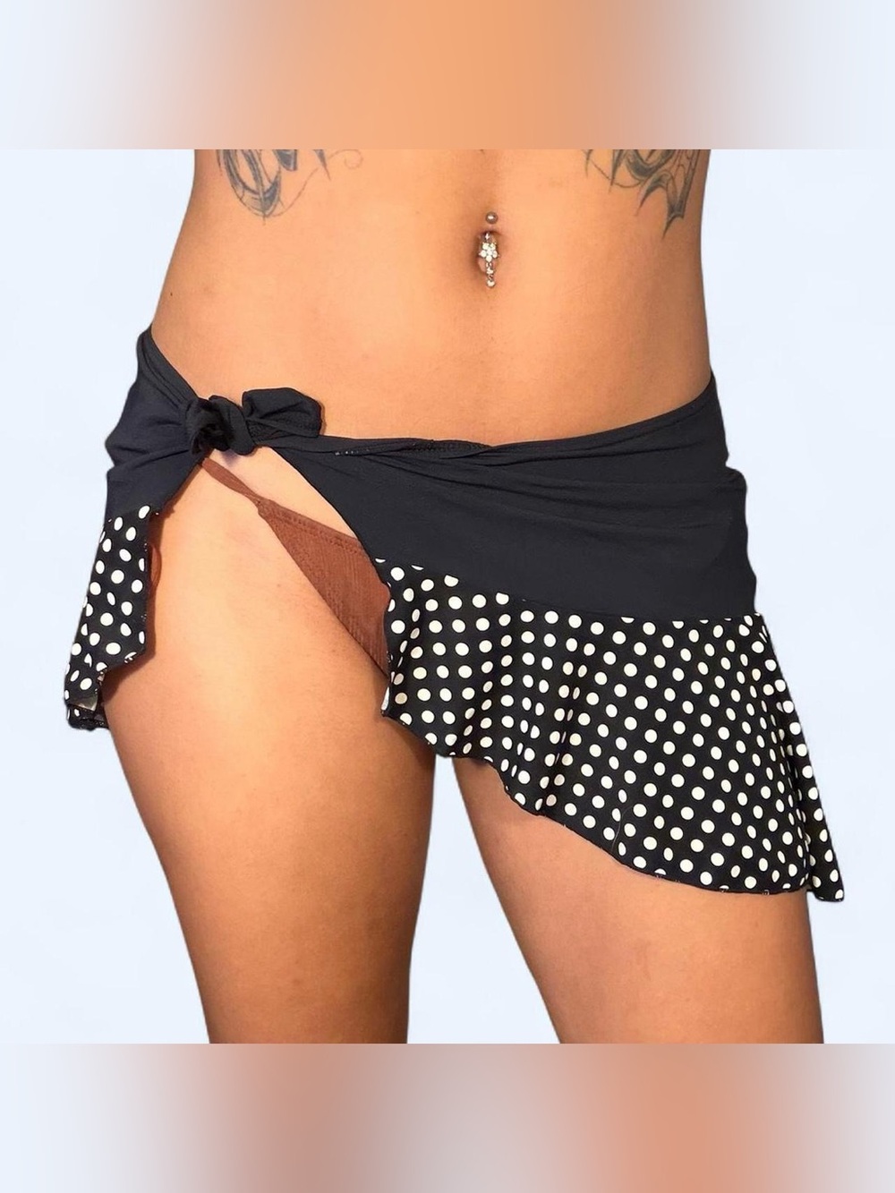 Black Polka Dot Ruffle Skirt!